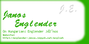 janos englender business card